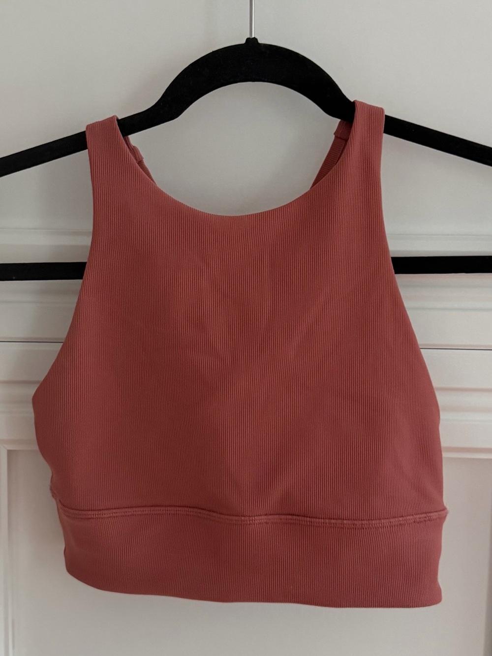 Lululemon Energy High-Neck Longline Ribbed Bra Brier Rose Size 4